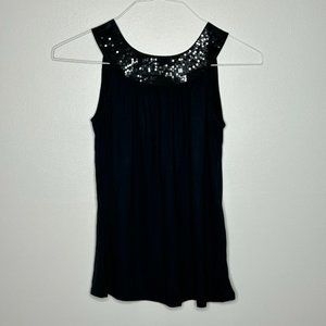 Express Tank Top with Sequined Neckline